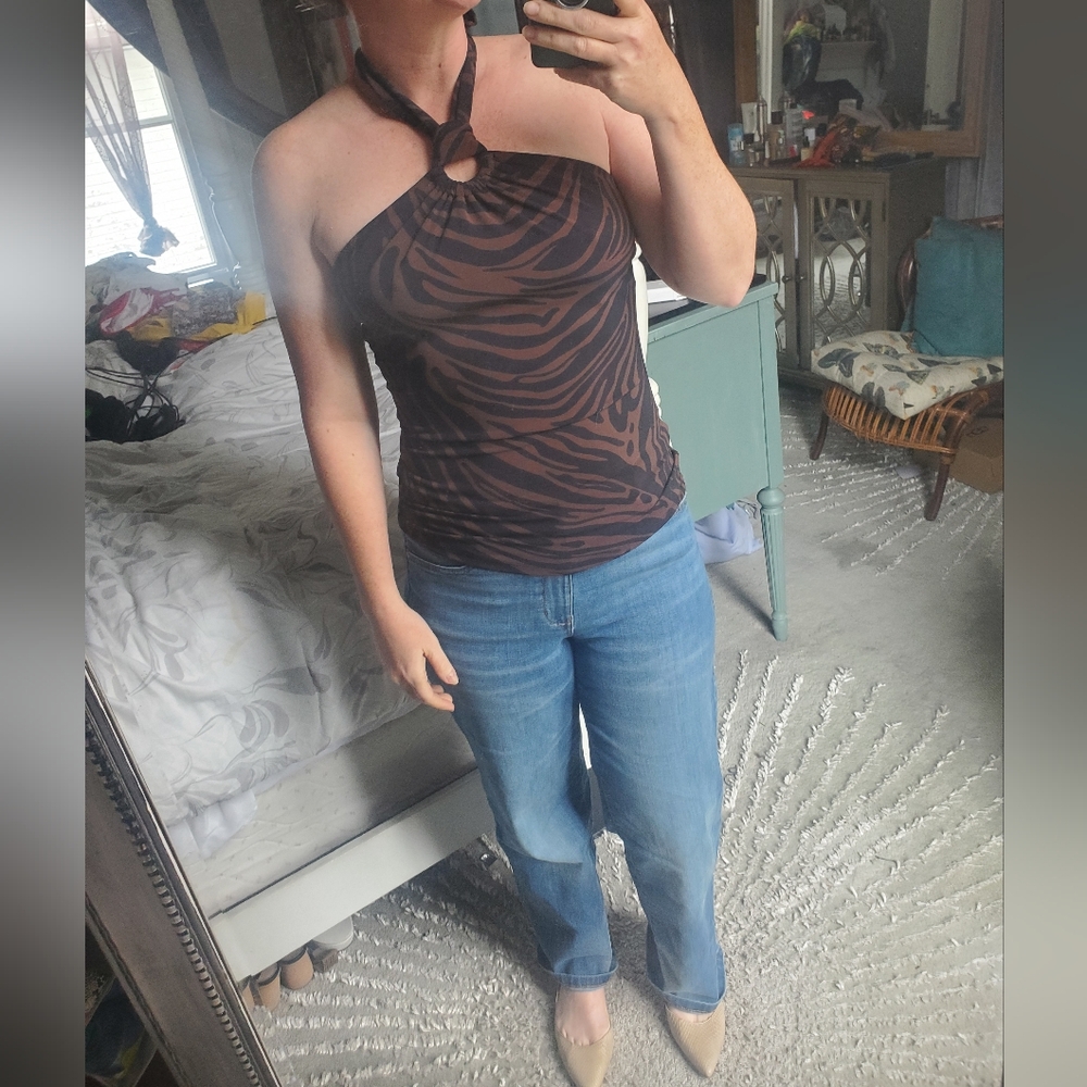 Michael Michael Kors Animal Print Halter Top